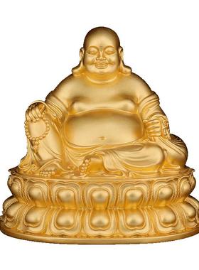 闯隆鎏金弥勒佛笑佛雕像铜像摆件