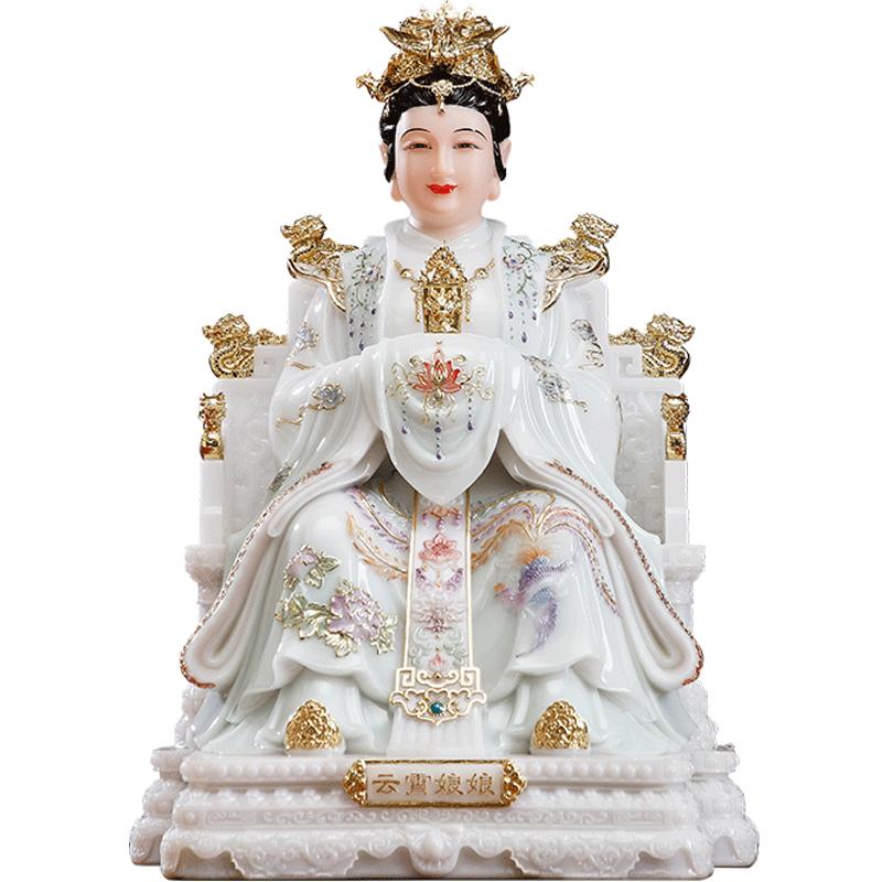 汉白玉三霄娘娘碧霞元君神像
