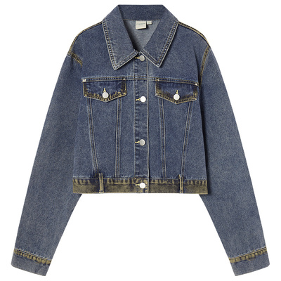 Eptison设计感复古牛仔外套