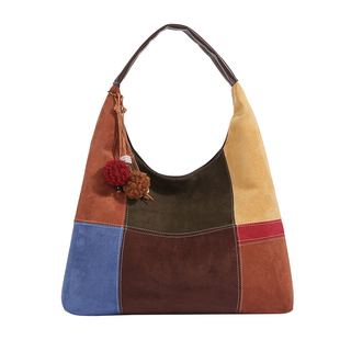 美拉德复古撞色拼接托特包包女2026春夏新款大容量简约休闲手提包