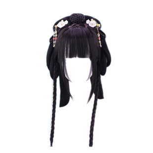 魏晋风长直发汉服假发一体式造型温柔古风可爱整顶假毛古装发髻女