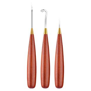 不锈钢鱼线绑钩器红木手把多功能钓鱼子线打结器龙头弯钩绑线器