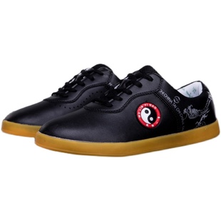 八段锦春秋太极鞋男软皮透气加厚牛筋底武术运动鞋太极拳练功鞋女