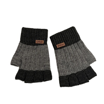 毛线针织半指手套秋冬季露指手套