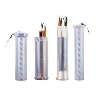 六品堂伸缩塑料笔筒毛笔盒子水粉画书法专用便携收纳盒单支美术彩笔水彩笔笔桶携带毛笔筒收纳盒工具箱创意
