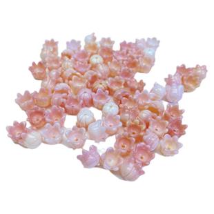 天然女皇贝雕刻小花款配件DIY材料贝壳水晶玉石手串配件隔珠6-24