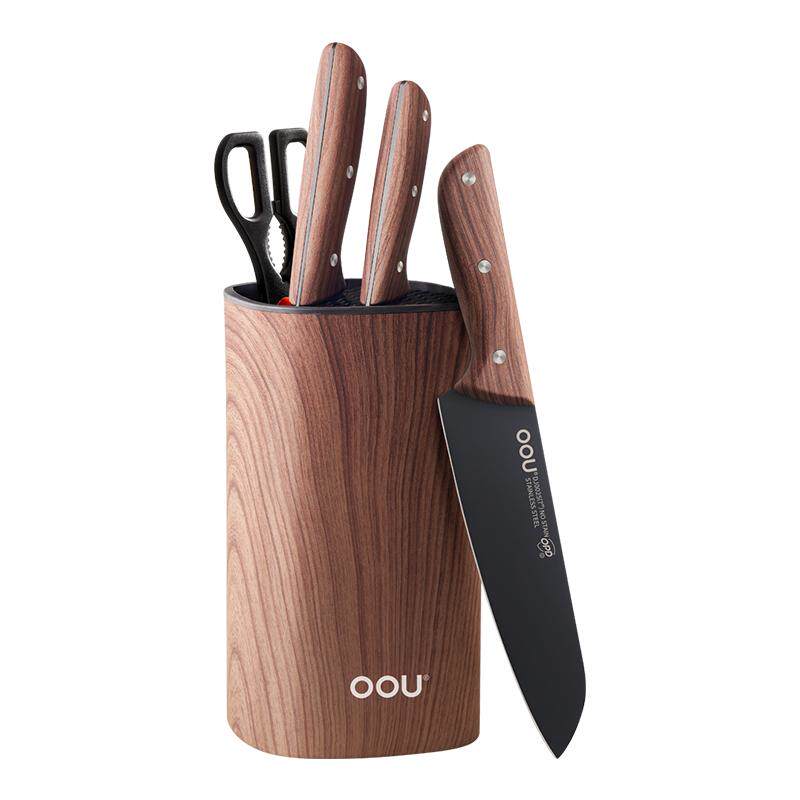 OOU黑刃五代菜刀七件套刀具套装