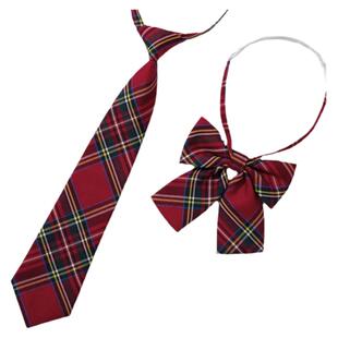 日系格子jk领结领花领带女学院风毕业照免打蝴蝶结衬衫水手服儿童