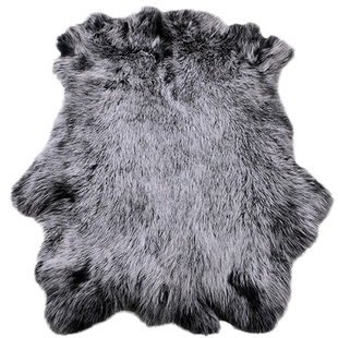 白色獭兔皮整张獭兔毛皮料皮草毛领包包帽子护膝真皮服装布料面料