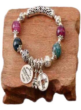 猫眼石手链手工藏银玉石手串精美女士猫眼石饰品