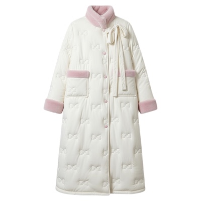 女款特厚三层新中式睡袍长款