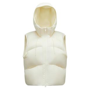 森马羽绒马甲女冬季90绒子防泼水连帽纯色2025新款简约风叠穿外套