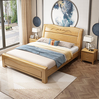 定制实木床1.8米1.5米1.2米双人床中式经济型储物高箱床箱框实木