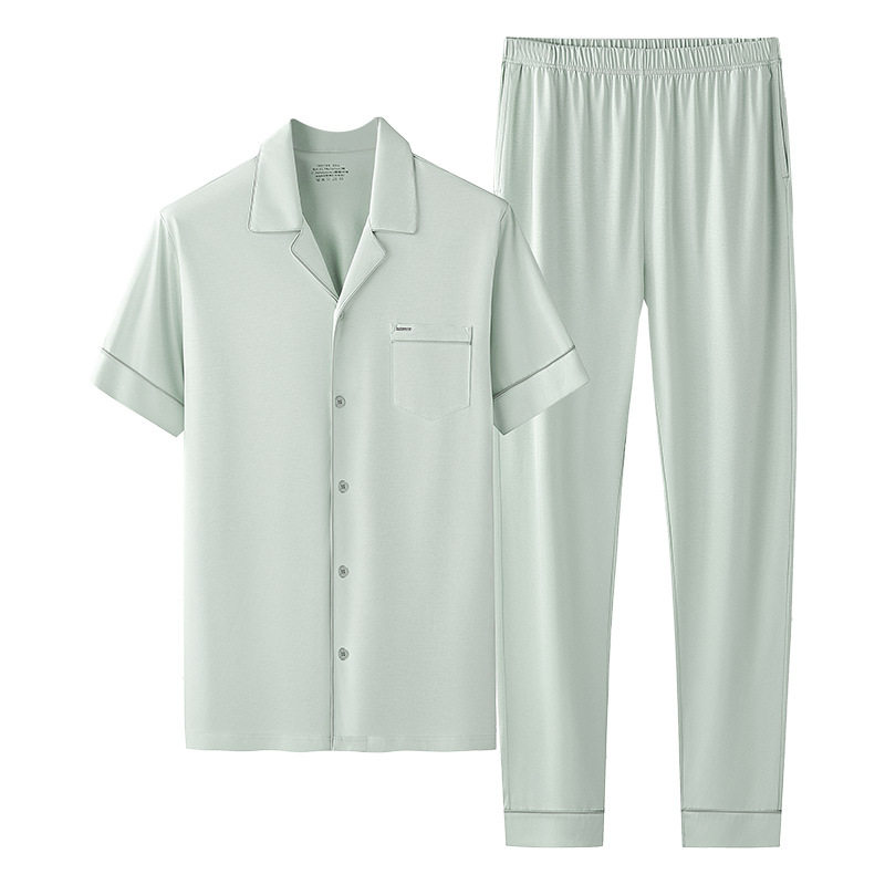 冰感丝光棉家居服抗皱除臭抑菌男
