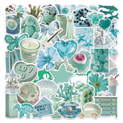 ins风薄荷曼波汽水清新绿贴纸