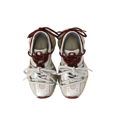 Chio2nd秋季真皮厚底增高老爹鞋