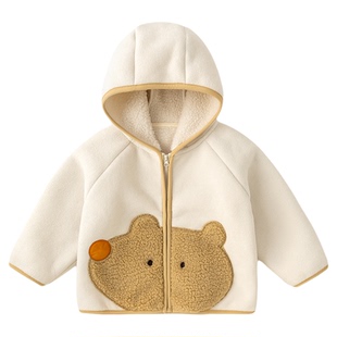 儿童加厚摇粒绒外套嘟嘟家宝宝秋冬连帽衫男童女童上衣婴幼儿童装