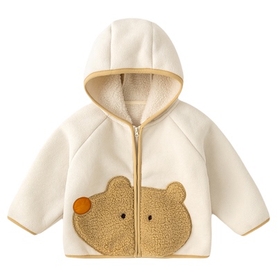 儿童加厚摇粒绒外套嘟嘟家宝宝秋冬连帽衫男童女童上衣婴幼儿童装