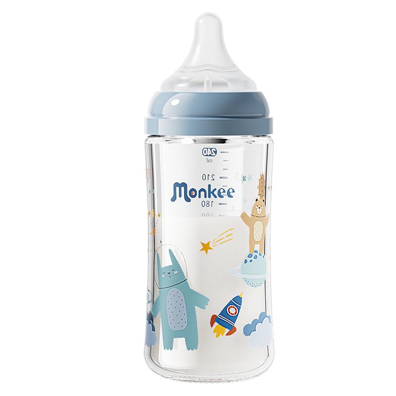 梦呵彩绘玻璃奶瓶瓶身替换适配贝亲奶嘴配件宽口径通用160ml240ml