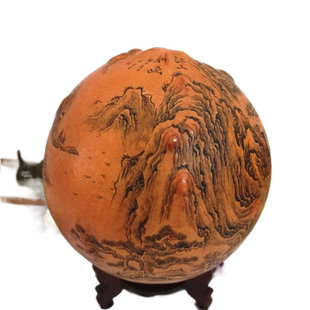 精品兰州特产天然疙瘩葫芦文玩手把异形微雕收藏烙画工艺品摆件