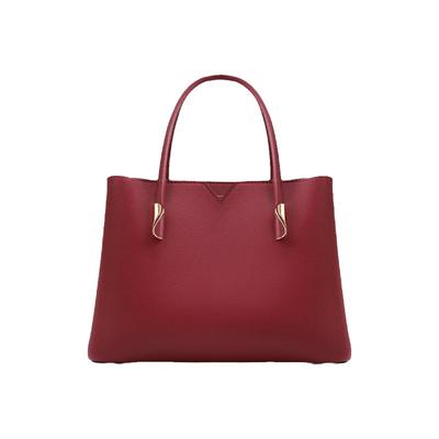 hilldi手提包高级感红色婚包真皮