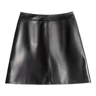 小绵羊皮真皮皮裙女式半身2023新款春夏秋季a字短裙纯皮半裙包臀