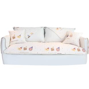 北欧全棉沙发垫简约现代卡通防滑客厅组合沙发套罩巾四季通用定制