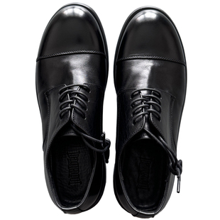 C9818三接头德比鞋是真的帅！J碘三接头厚底真皮马皮德比鞋男