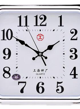 上海静音钟表客厅卧室简约挂钟墙上家庭用时钟电子挂表新品石英钟