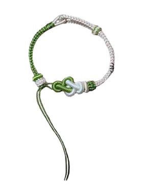 可红绳穿珠小清新绿色如意结拼色抖音同款手绳手链转运珠半成品