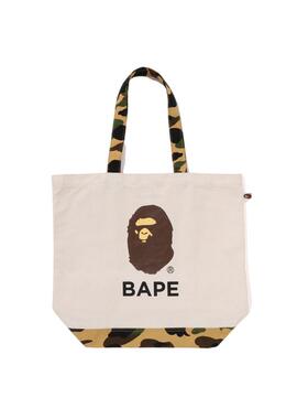 印花迷彩拼接托特包单肩包BAPE