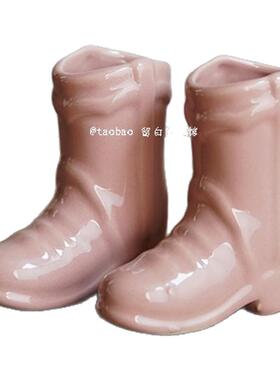 一双童年的小雨靴 陶瓷桌面摆件 火柴收纳盒 多肉花盆迷你干花瓶