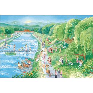猫的天空之城拼图1000片成人版鸭川纳凉地治愈系夏季解压拼图玩具