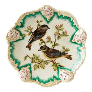 茱莉安法式浪漫家居背景墙面艺术设计精美雀鸟彩绘装饰挂碟挂盘