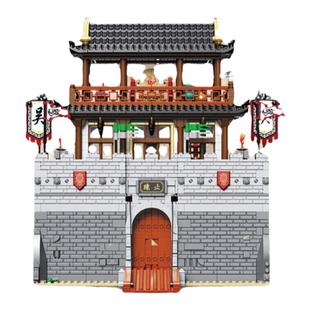迪库玩具三国演义小侠主城古代城楼城墙益智拼插积木城池建筑模型