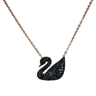 黑天鹅项链s925纯银玫瑰金时尚高级轻奢防过敏通勤气质百搭款