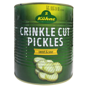 冠利酸青瓜片3.285kg 德国进口大桶装商用俄式腌青瓜腌制黄瓜罐头