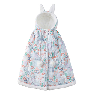 婴儿披风斗篷可伸手宝宝防风衣外出加绒加厚包裹男女幼童抱被冬款