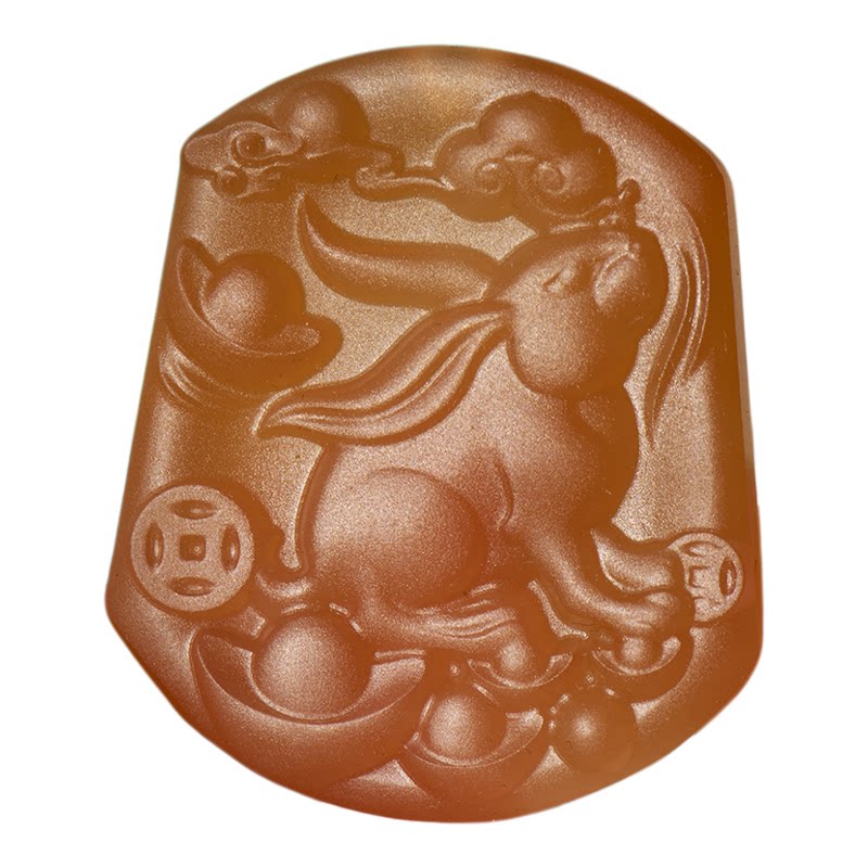 天然红玛瑙玉髓生肖兔吊坠