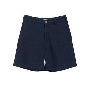 【新品】素然 WHM 26夏女士休闲靛蓝染斜纹棉布宽松半松紧短裤