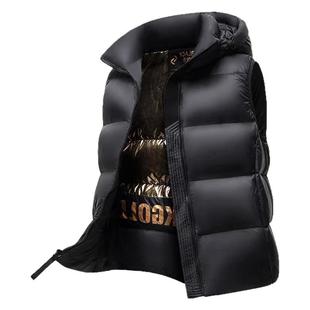 品牌黑金羽绒马甲秋冬加厚可拆卸帽外穿男女同款羽绒服外套坎肩