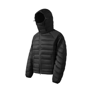 it：fivecm90白鸭绒斜拉链连帽羽绒服男冬季保暖防寒轻薄时尚外套