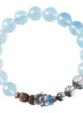 海蓝宝手串高级感简约气质手链