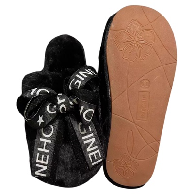 发小姐秋冬新款ins网红高级感防滑平底包头半包外穿毛毛拖鞋女