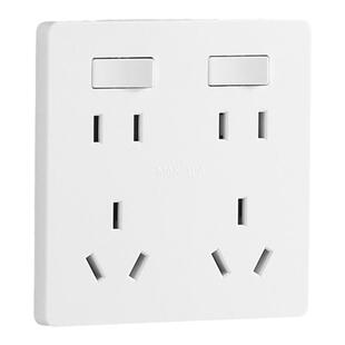 10孔插座二开86型带开关双三孔热水器10a16a六孔厨房专用插座面板