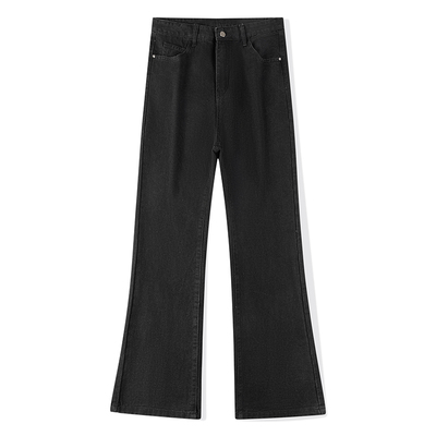 黑色阔腿牛仔裤2025新款