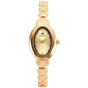 迪芙丽小金表女款小巧精致时尚复古椭圆形手链手表百搭防水石英表