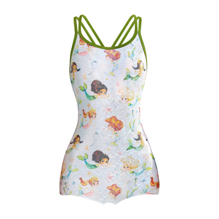 竞速泳衣女游泳馆专用2026新款美人鱼连体平角带胸垫泡温泉游泳装