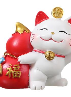 车载招财猫摆件汽车内中控台装饰