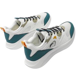 安踏男鞋白绿休闲鞋官方正品冬季2026新款网面软底减震跑步运动鞋